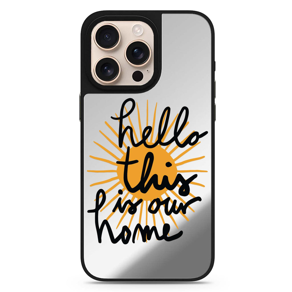 Hello! sleek reflective design iPhone 16/15/14 Pro Max & Pro mirror case
