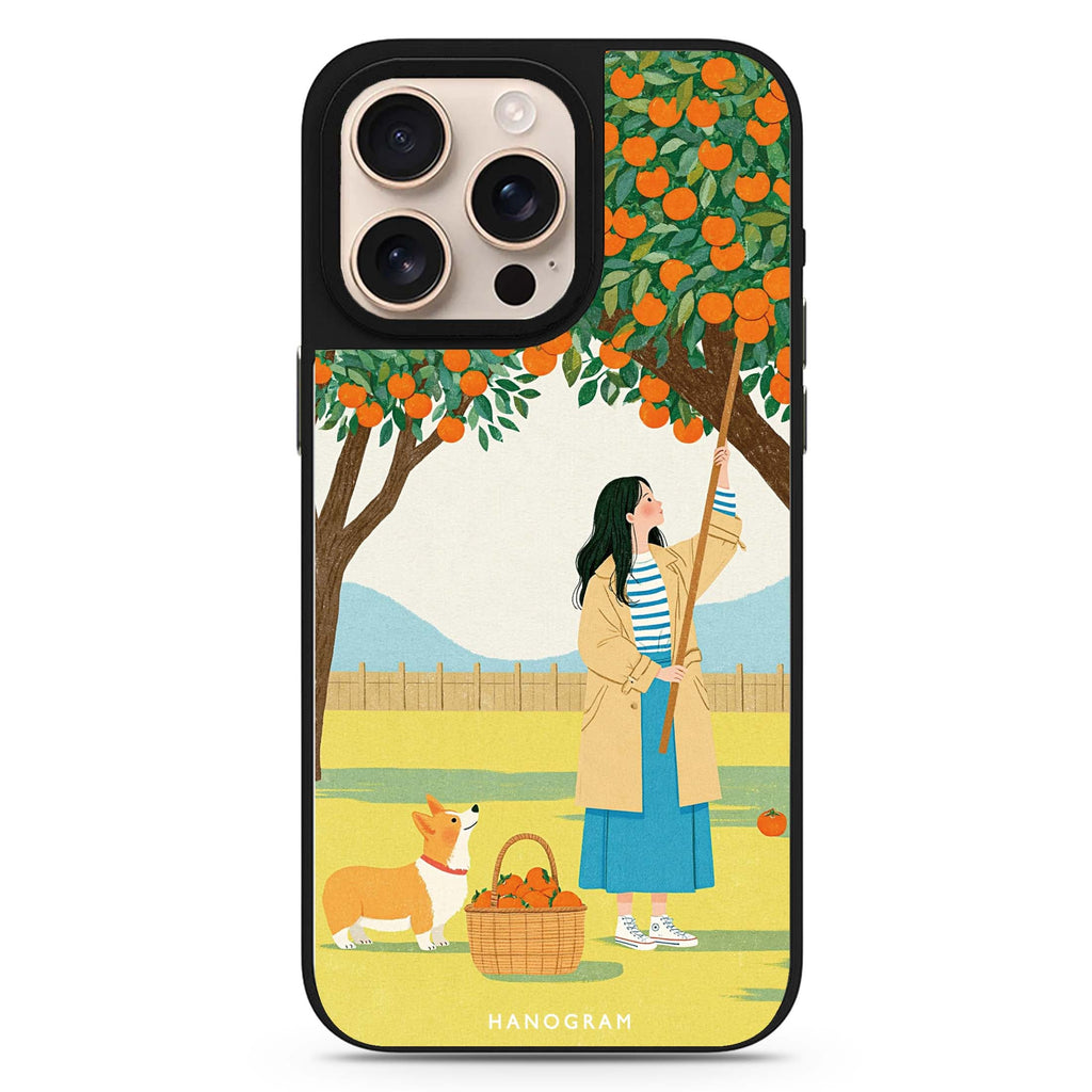 Orange Picking Afternoon iPhone Mirror Case – design view 1