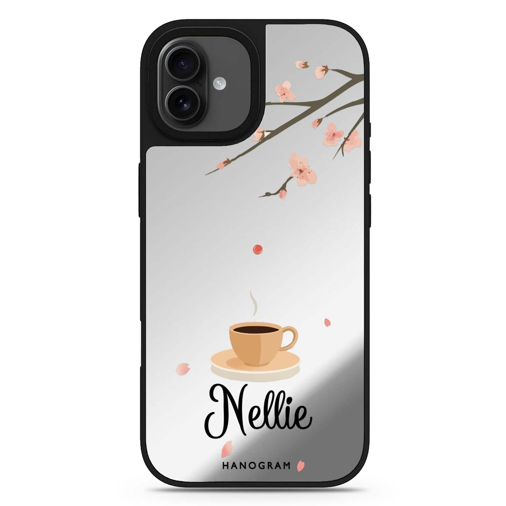 Quiet Bloom personalized name iPhone 17 mirror case