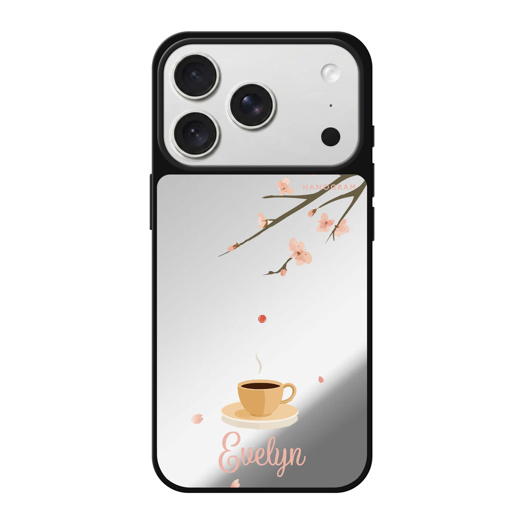 Quiet Bloom personalized name spring flower floral iPhone 18 Pro Max mirror case