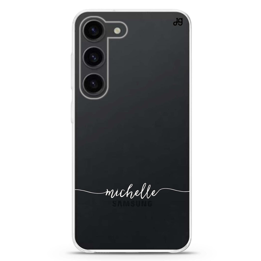 Initial handwritten personalized ultra-clear case for Samsung Galaxy S23/S22, front view