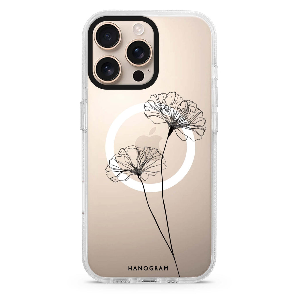 Sketch Flowers Magsafe Compatible Ultra Clear Case