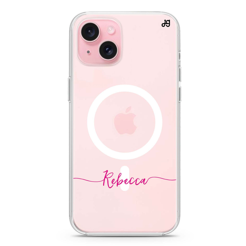 Initial handwritten iPhone 15 Plus MagSafe Compatible Ultra Clear Case