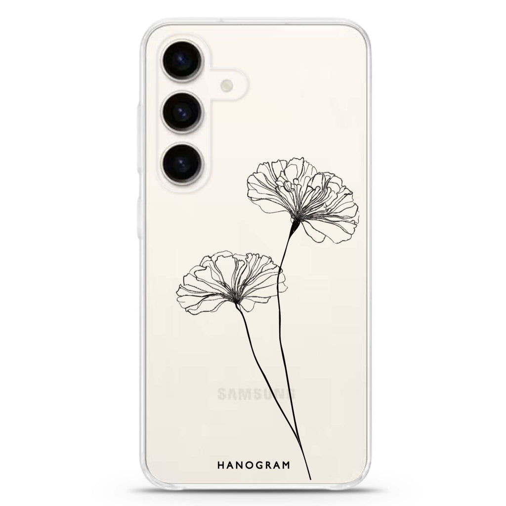 Sketch Flowers Samsung Galaxy Ultra Clear Case