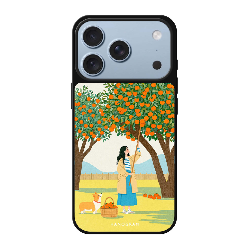 Orange Picking Afternoon iPhone 18 Pro Max Mirror Case - design view 1