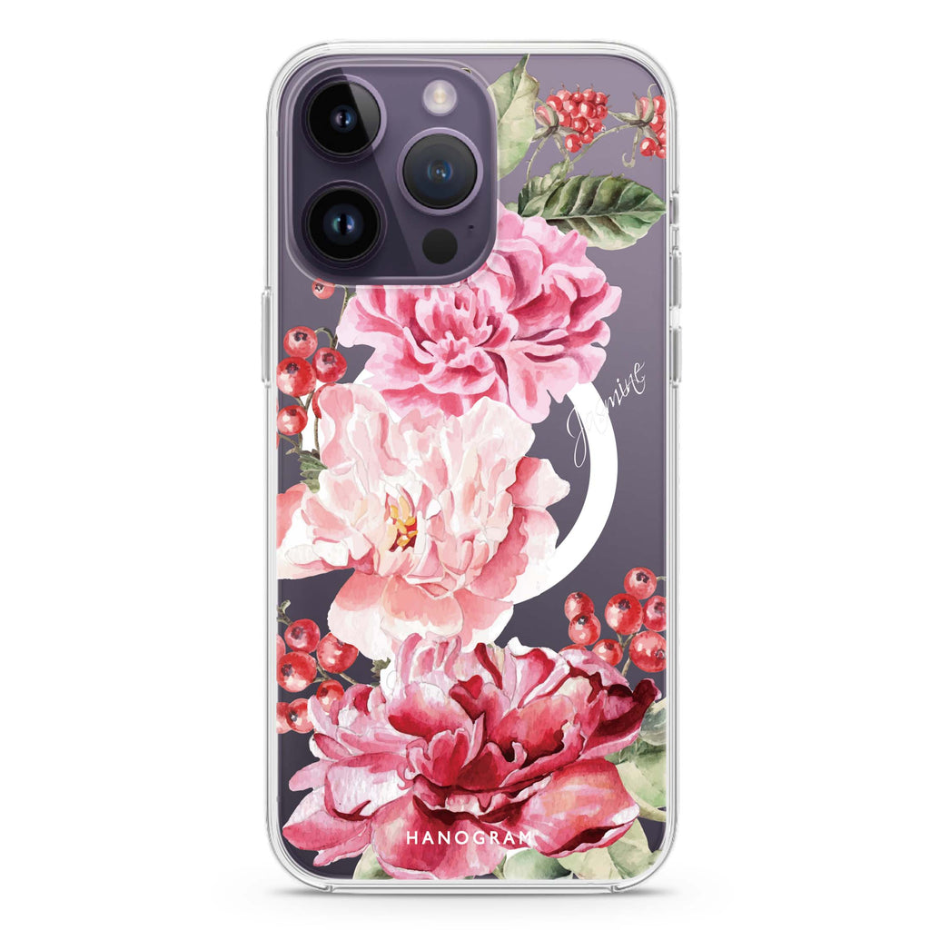 Pretty Watercolor Flowers iPhone 12 Pro Max MagSafe Compatible Ultra Clear Case