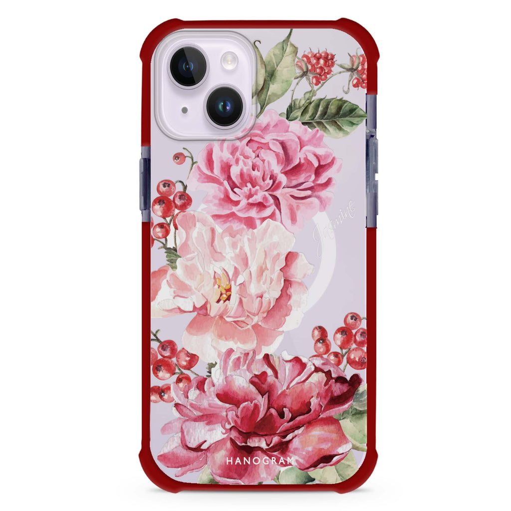 Pretty Watercolor Flowers iPhone 15 Plus MagSafe Compatible Ultra Shockproof Case
