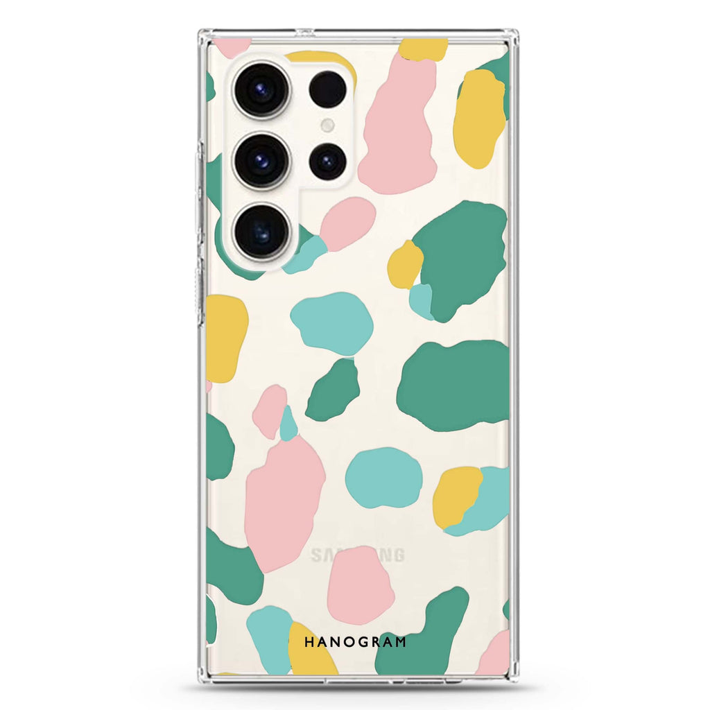 Cotton Candy Leopard Samsung Galaxy S26/S25/S24/S23/S22 Ultra ultra clear case, transparent design, main view