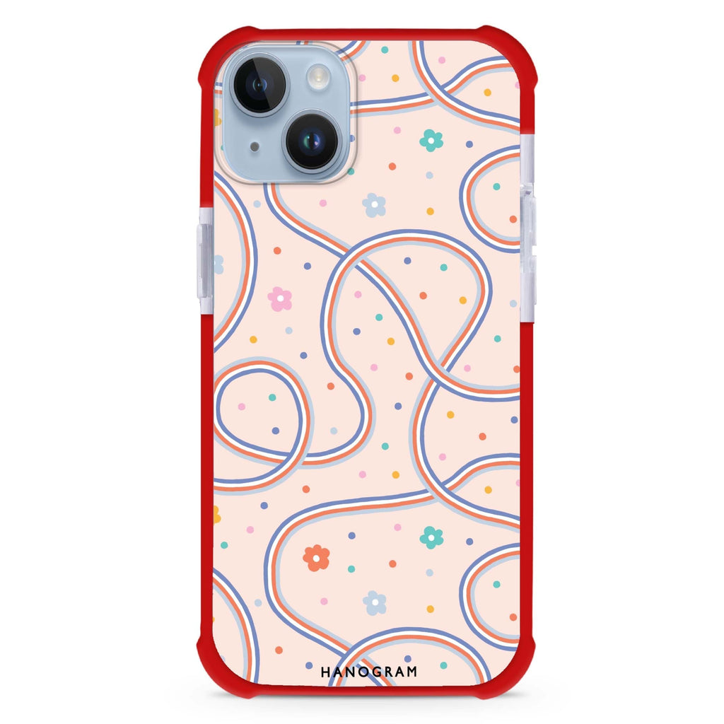 Floral & Line iPhone 15 Plus MagSafe Compatible Ultra Shockproof Case