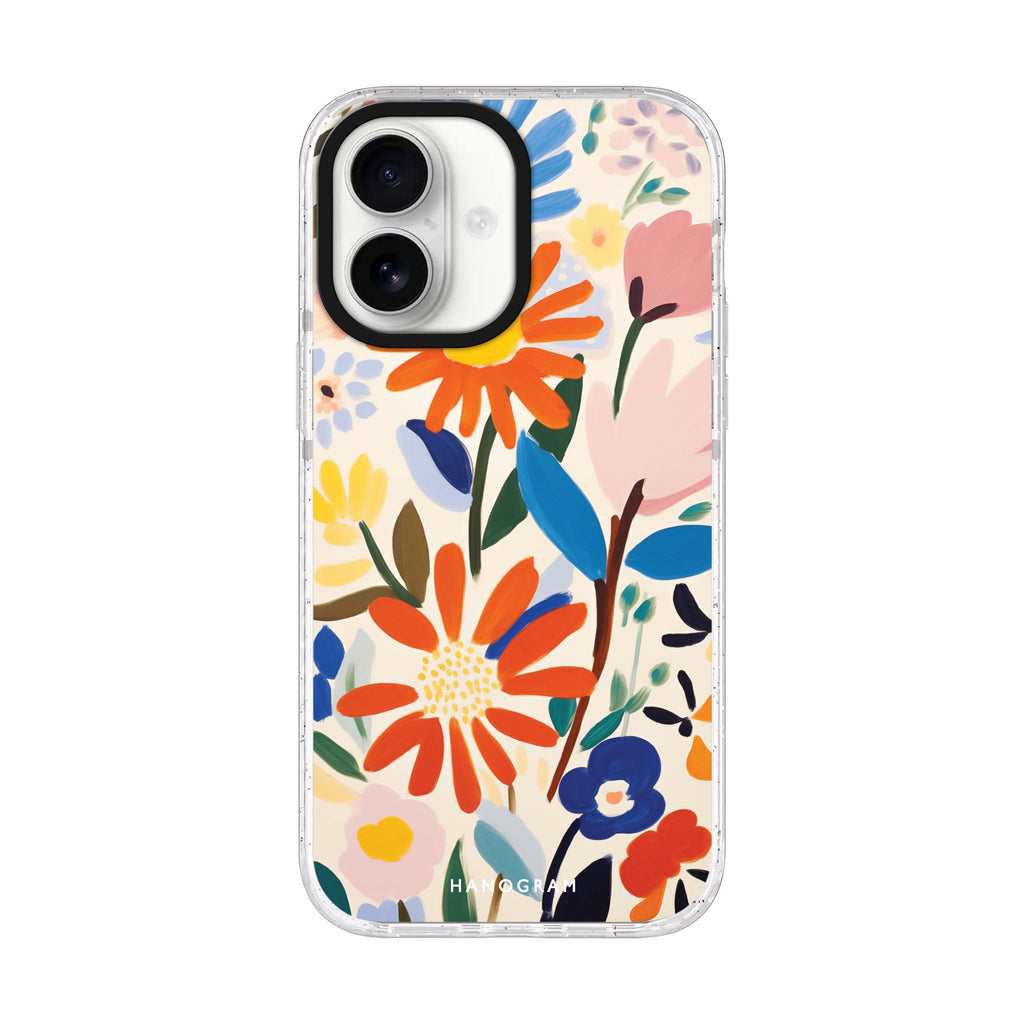 Bloom Brushwork iPhone 17 ultra clear MagSafe case, front product view