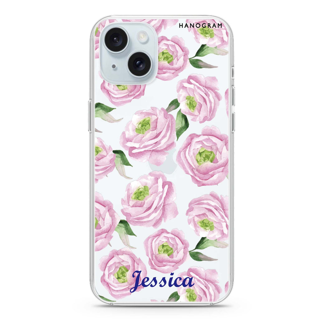 Watercolor pink floral iPhone Ultra Clear Case
