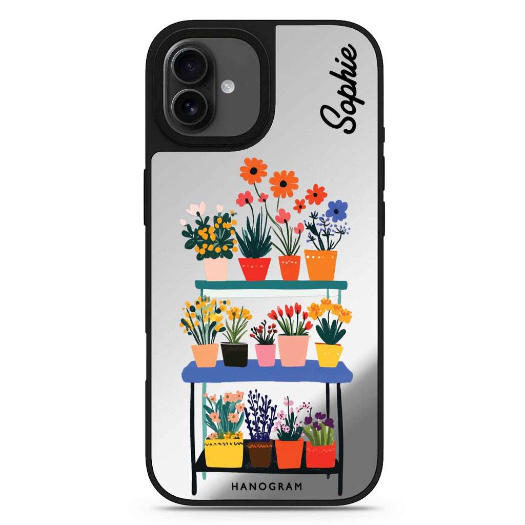 Petal Pop personalized name floral design iPhone 17 mirror case