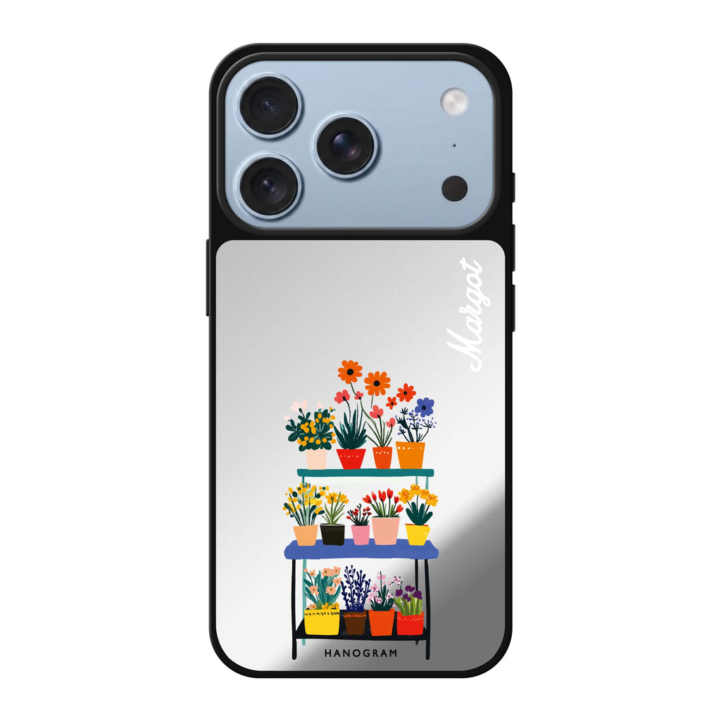 Petal Pop #2 personalized name flower floral playful iPhone 18 Pro Max mirror case