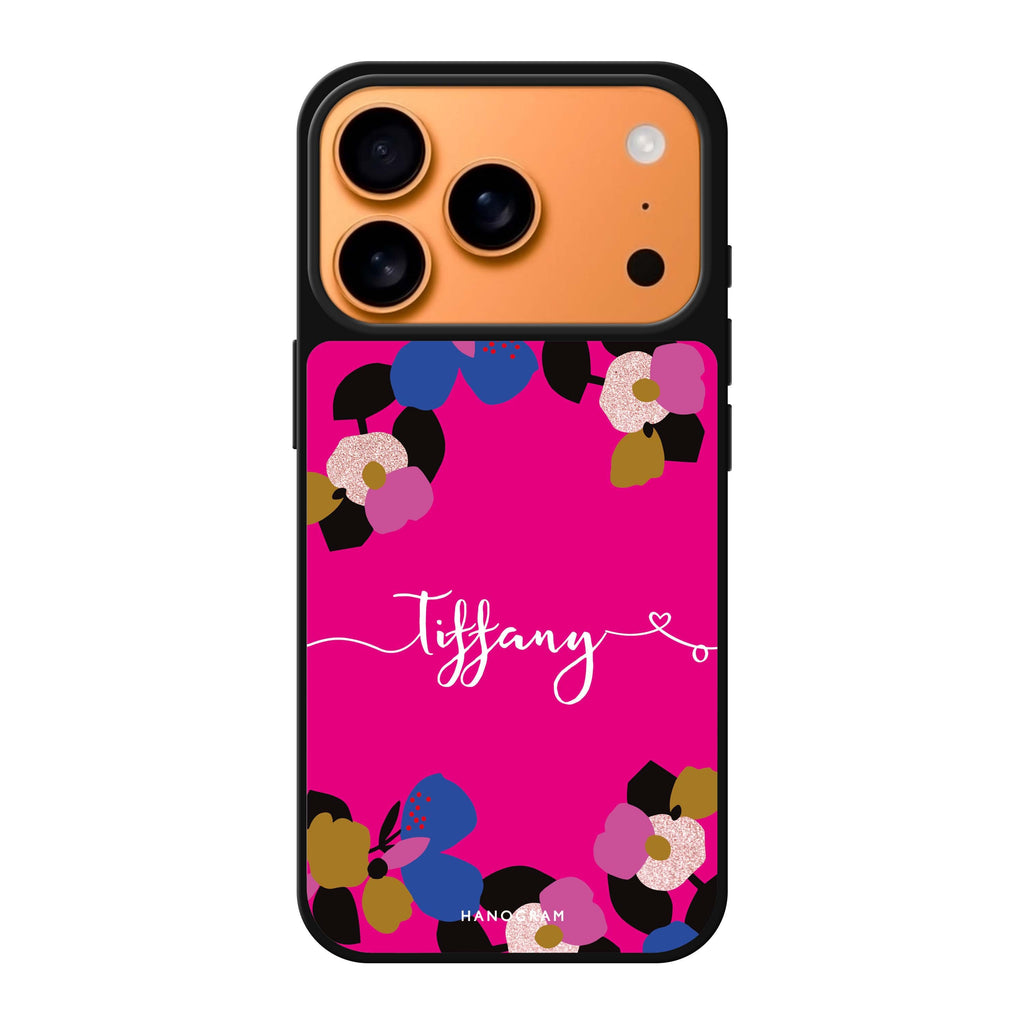 Floral POP II personalized name spring flower floral playful iPhone 17 Pro Max mirror case