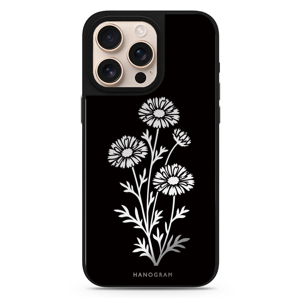 Chalk Daisy Stems iPhone Mirror Case – design view 1