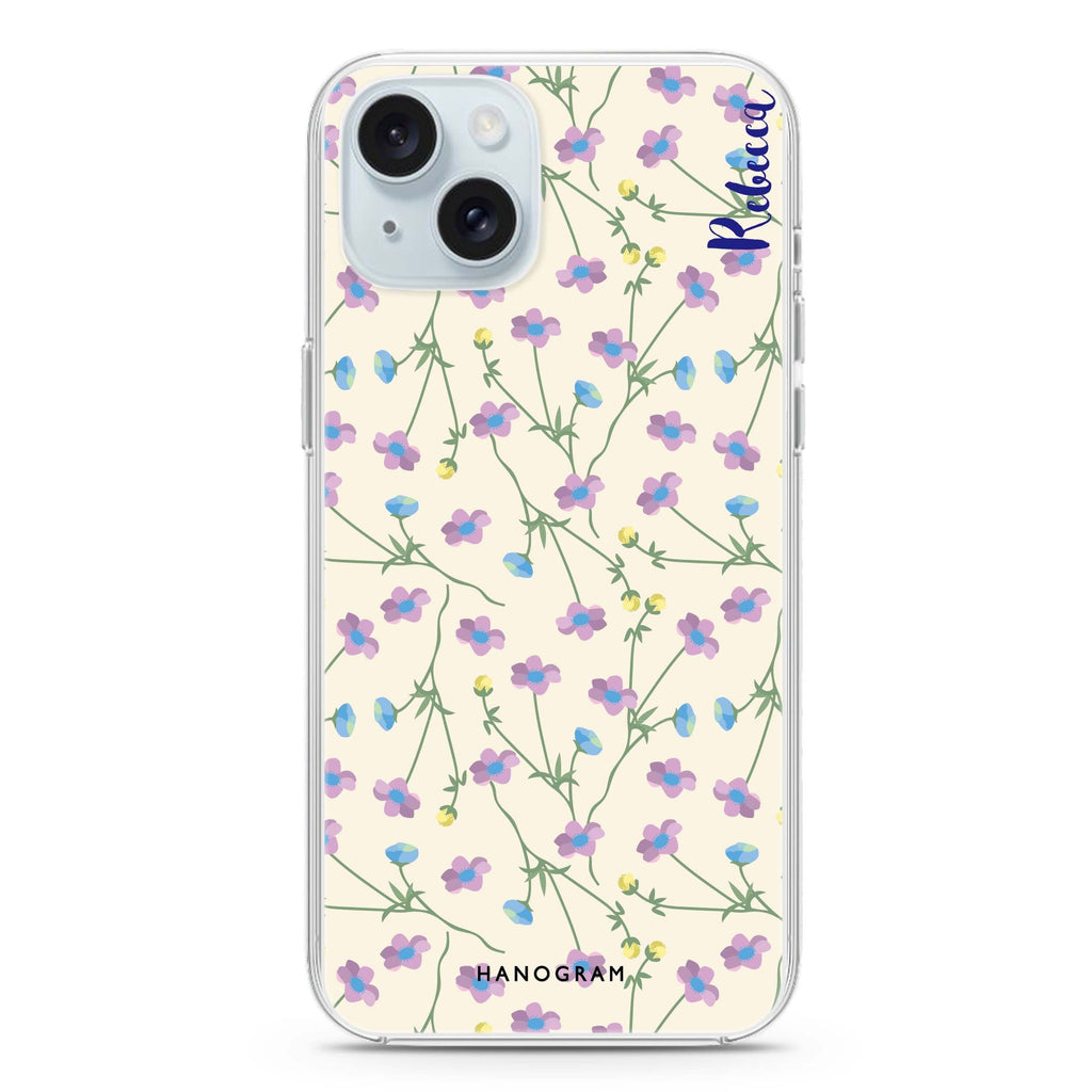 Girly floral iPhone 15 plus Ultra Clear Case