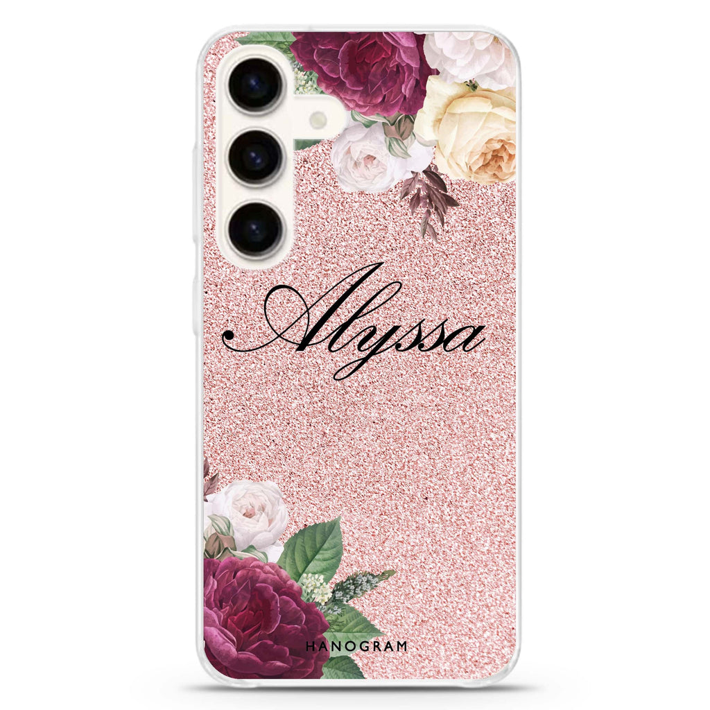 Glittering Floral Samsung Galaxy Ultra Clear Case