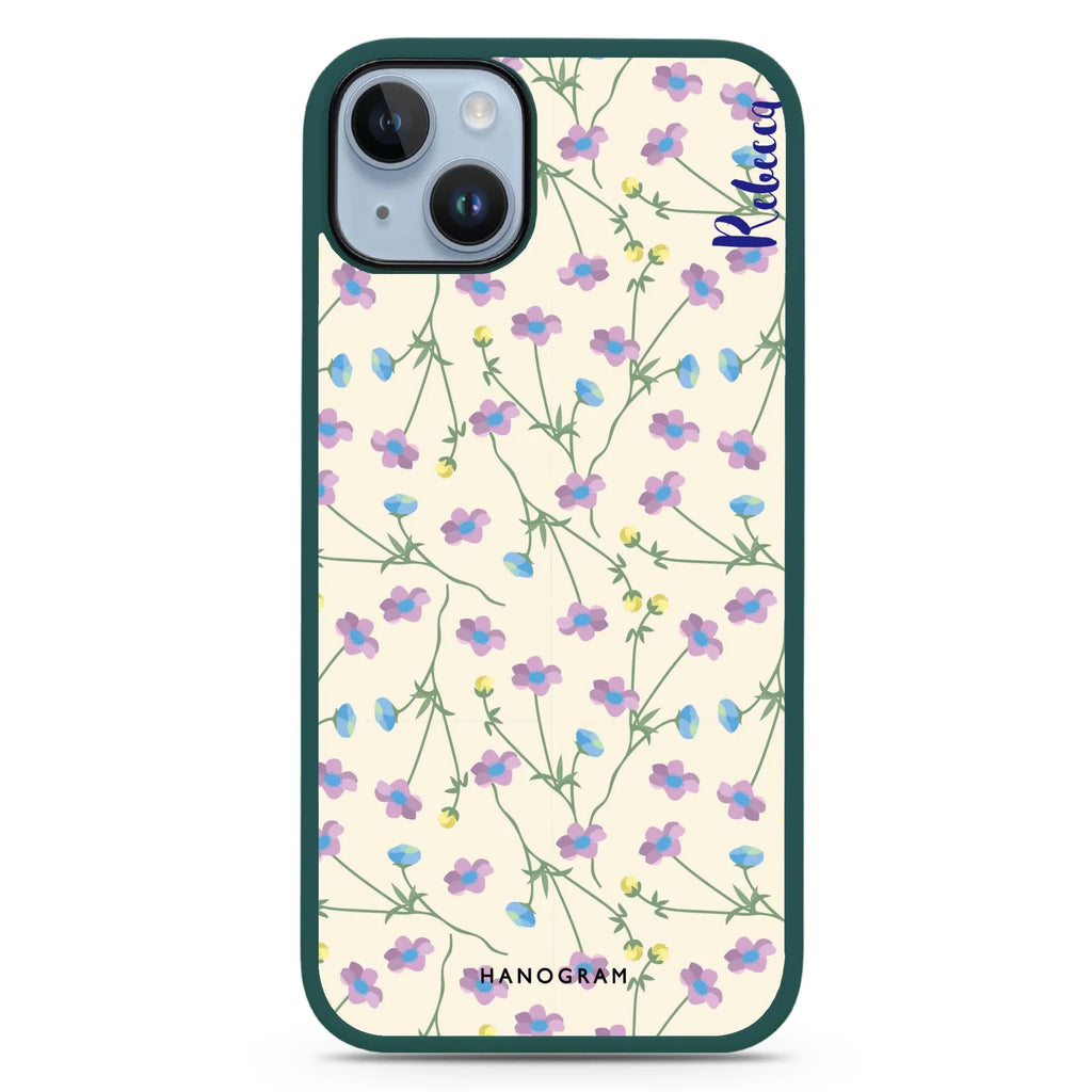 Girly floral iPhone 15 Impact Guard Bumper Case
