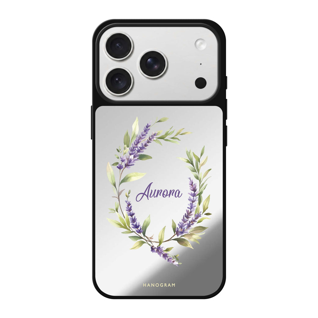 Lavender Ring personalized name purple flower floral iPhone 18 Pro Max mirror case