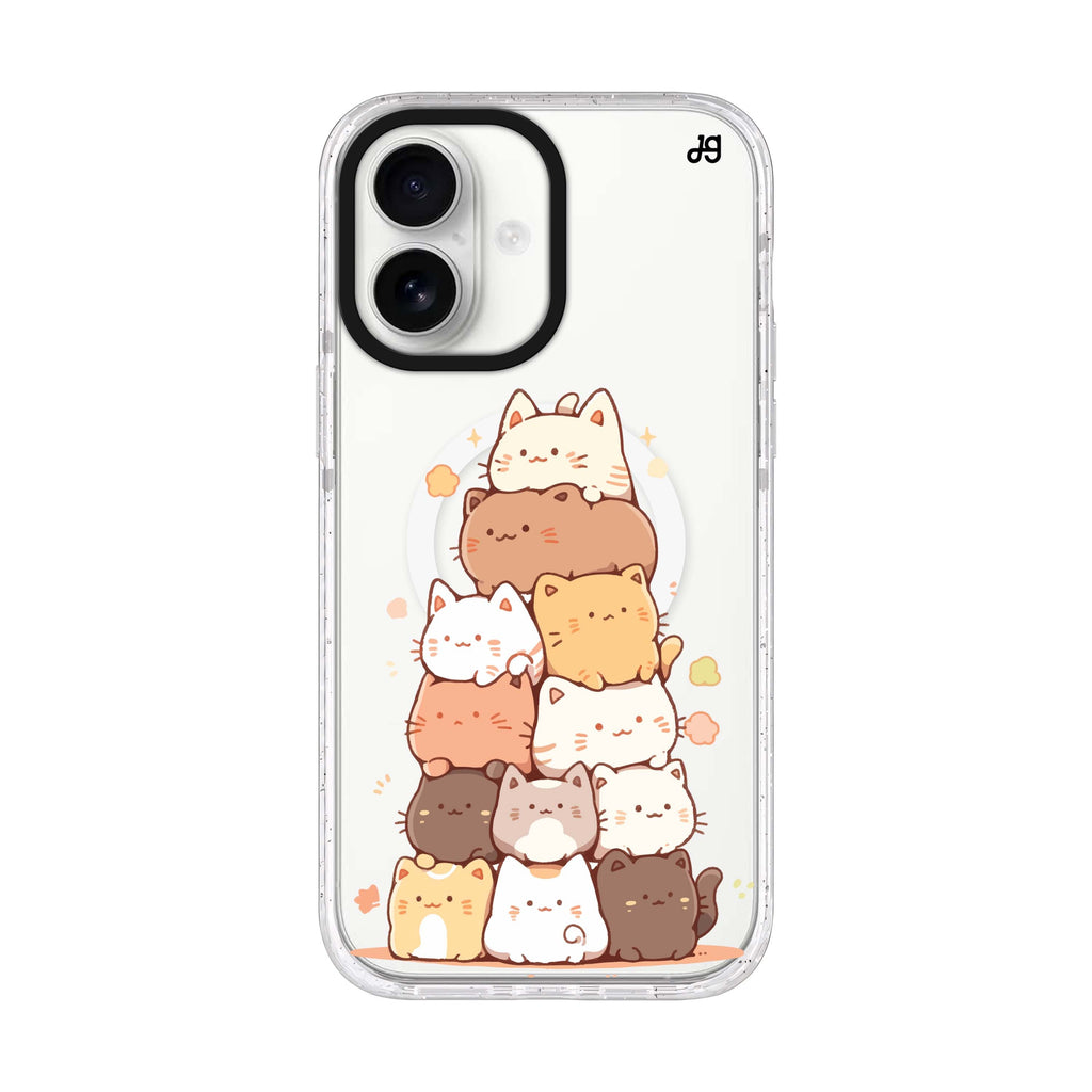 Kitty Cluster iPhone 17 ultra clear MagSafe case, front product view