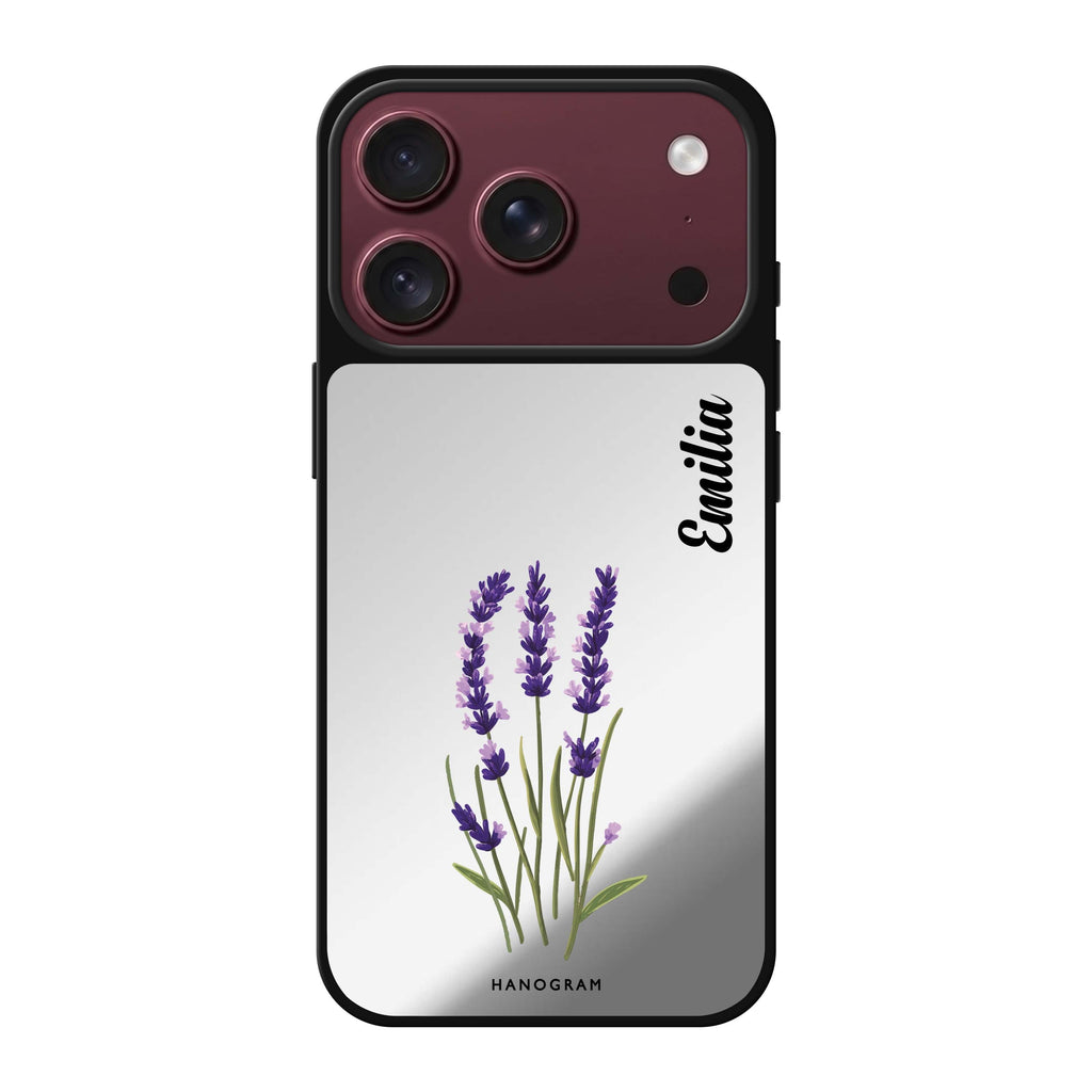Lavender Palette personalized name purple flower floral iPhone 18 Pro Max mirror case