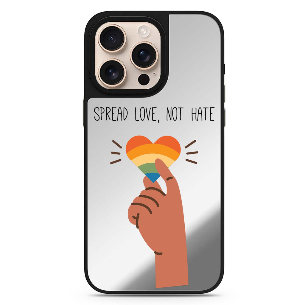 Spread Love romantic design iPhone 16/15/14 Pro Max & Pro mirror case