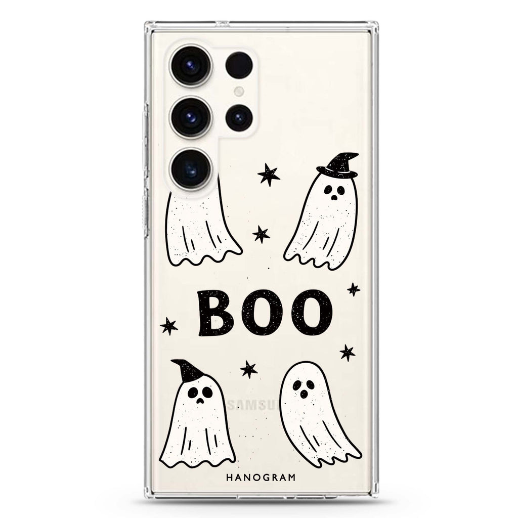 The Boo Social Club Samsung Galaxy Ultra Clear Case — front view