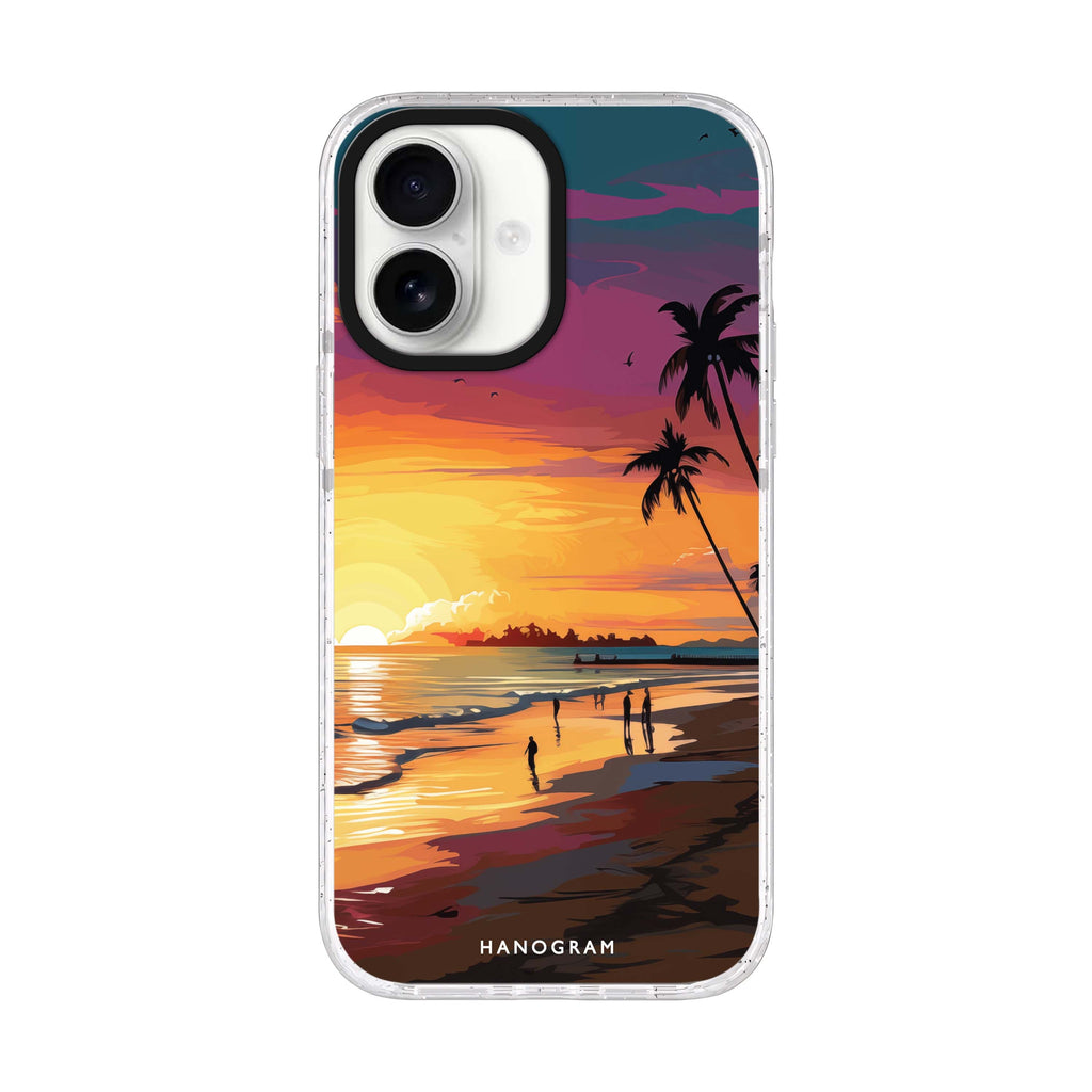 Sunset Glow iPhone 17 ultra clear MagSafe case, front product view
