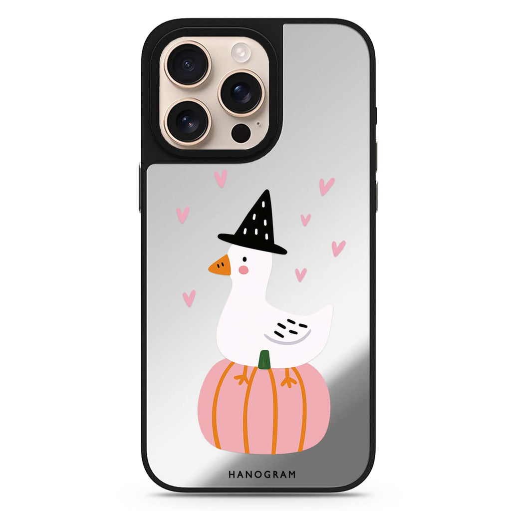 The Pumpkin Perch Goose MagSafe Compatible Mirror Case – design view 1