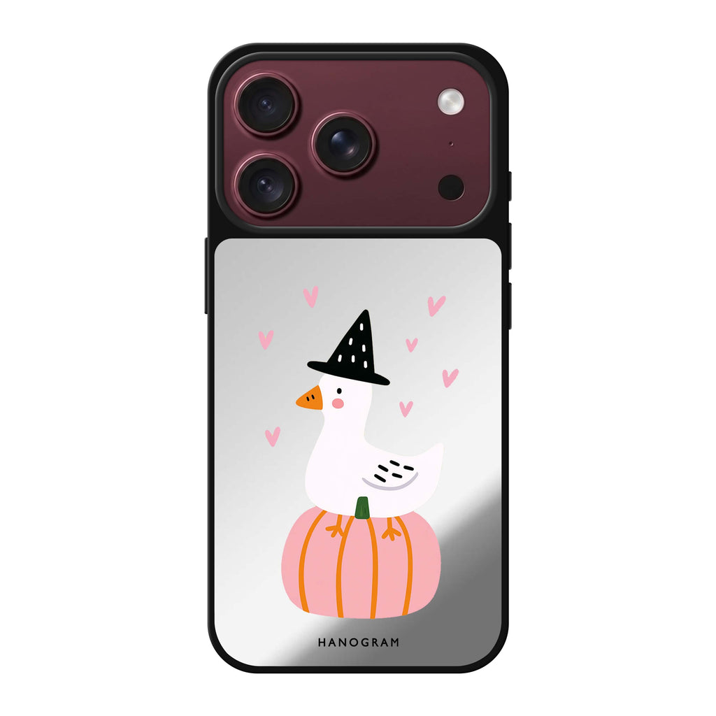 The Pumpkin Perch Goose iPhone 18 Pro Max Mirror Case - design view 1