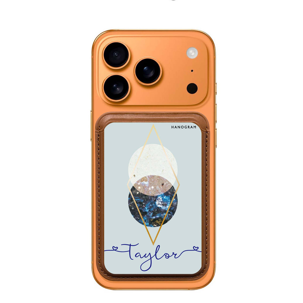 Marble Abstract I custom name MagSafe wallet for iPhone, personalized magnetic card holder, main view