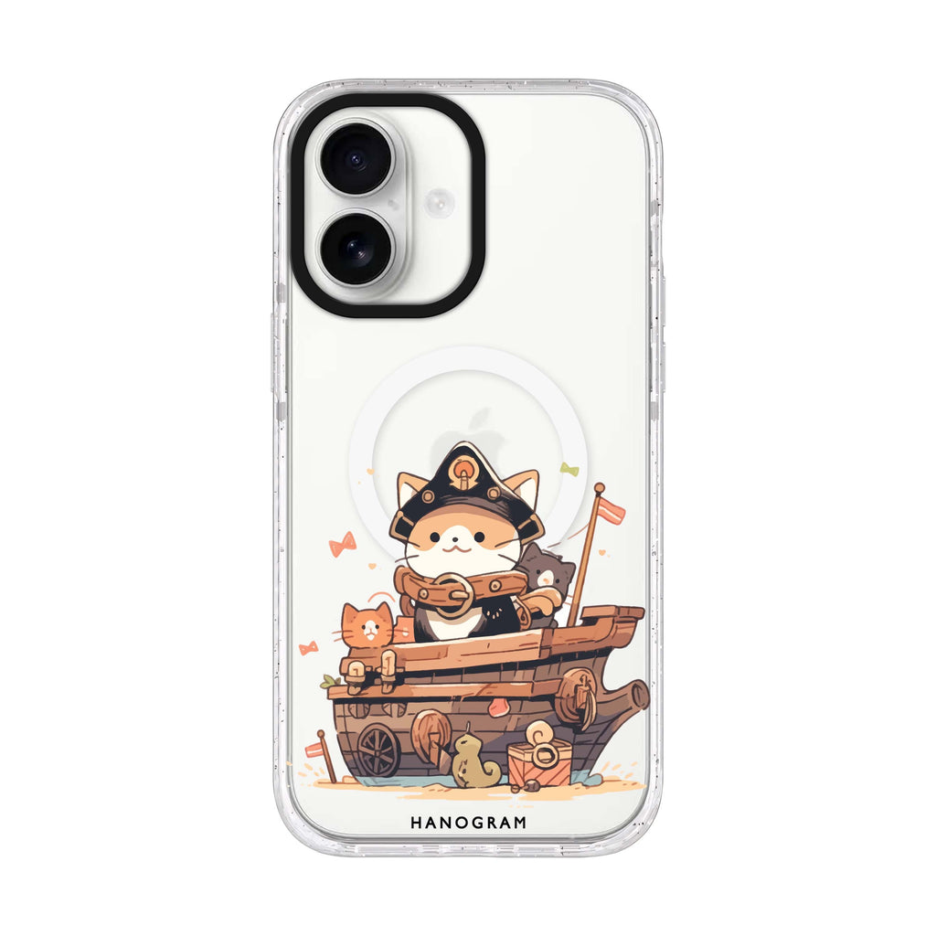Buccaneer Kitty iPhone 17 ultra clear MagSafe case, front product view