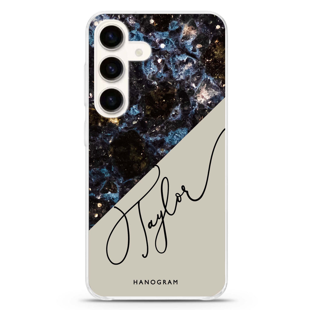 Black Marble Samsung Galaxy Ultra Clear Case