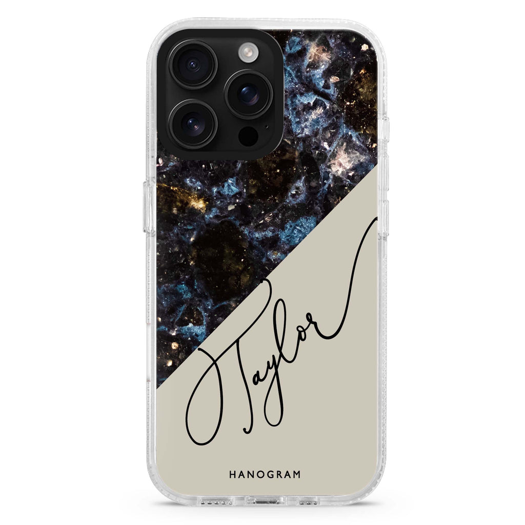 Black Marble MagSafe Compatible iPhone 16 Pro Ultra Clear Case - Personalized and Stylish Protection