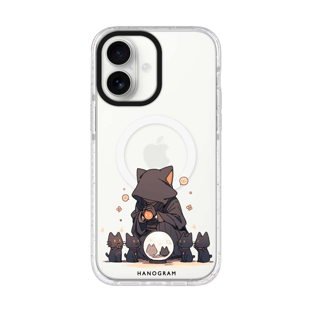 Seer Cat Charm iPhone 17 ultra clear MagSafe case, front product view