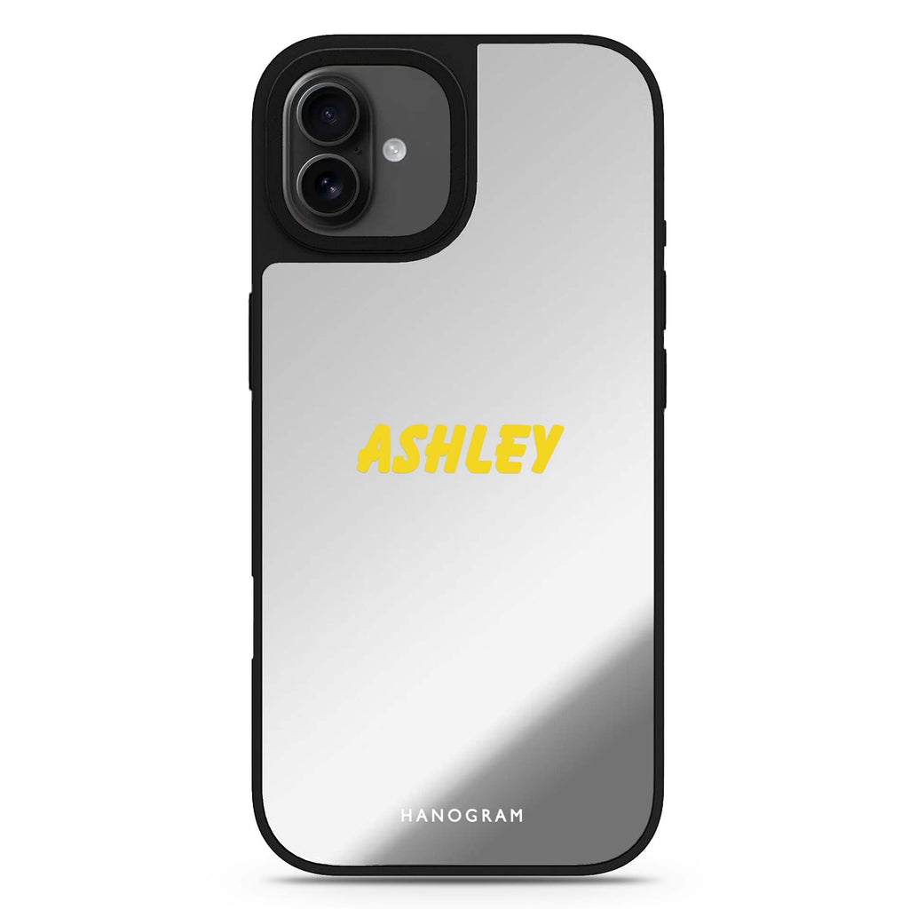 NameGlow personalized name iPhone 17 mirror case