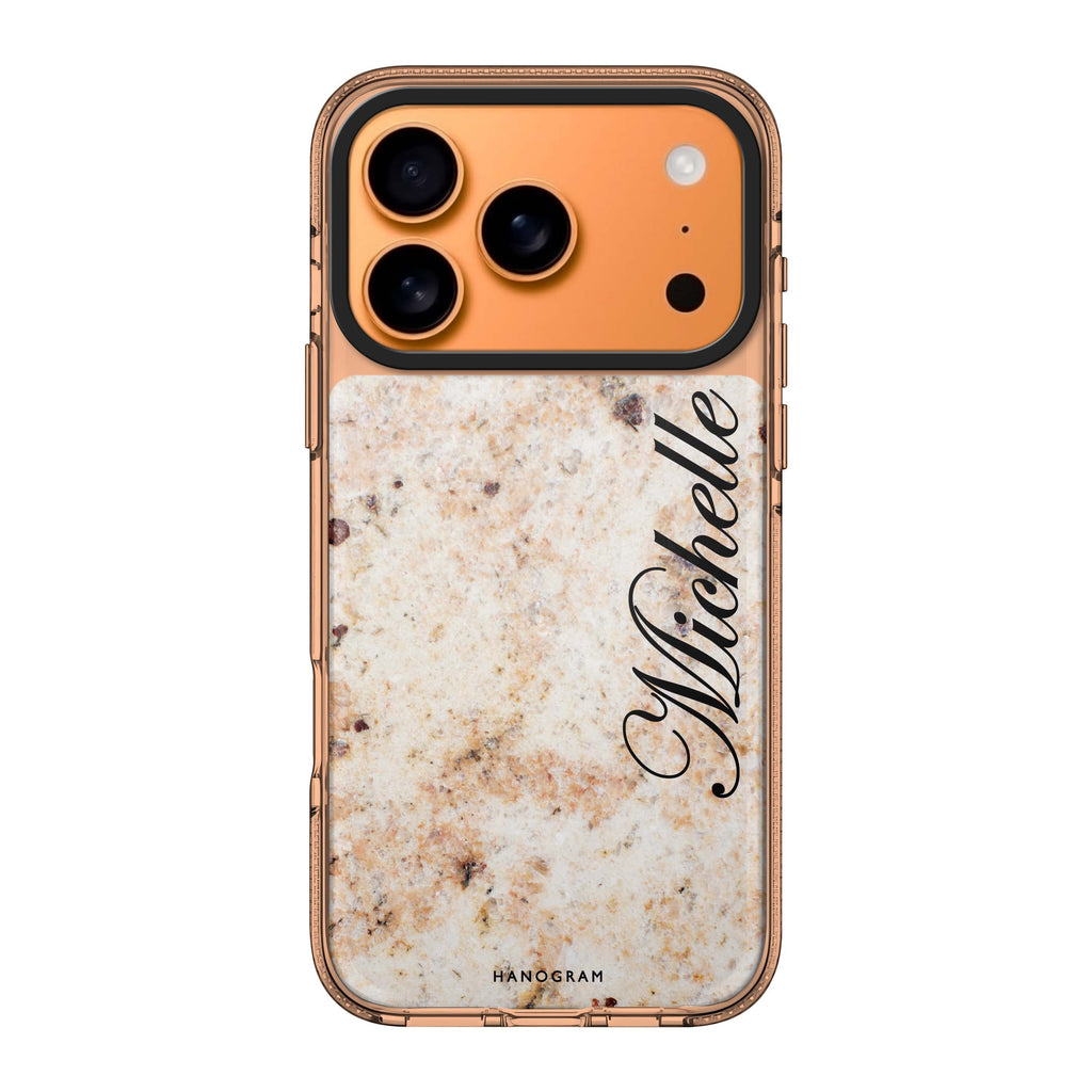 Real Marble personalized name marble iPhone 17 Pro Max ultra clear case