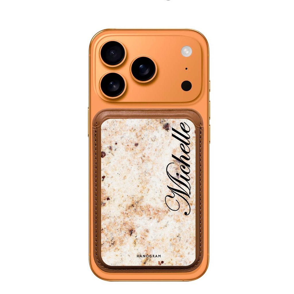 Real Marble custom name MagSafe wallet for iPhone, personalized magnetic card holder, main view