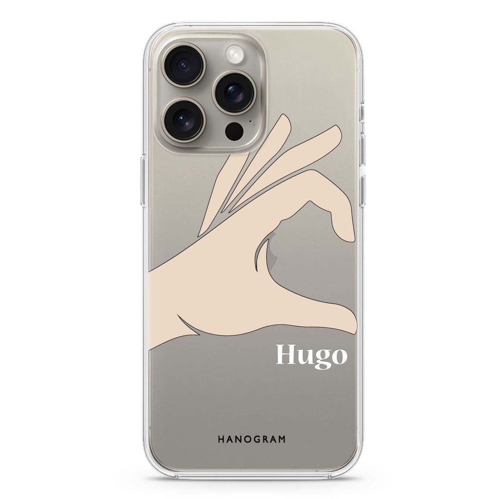Left Hand heart iPhone Ultra Clear Case