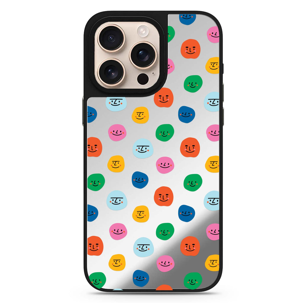Make Me Smile cute aesthetic design iPhone 16/15/14 Pro Max & Pro mirror case