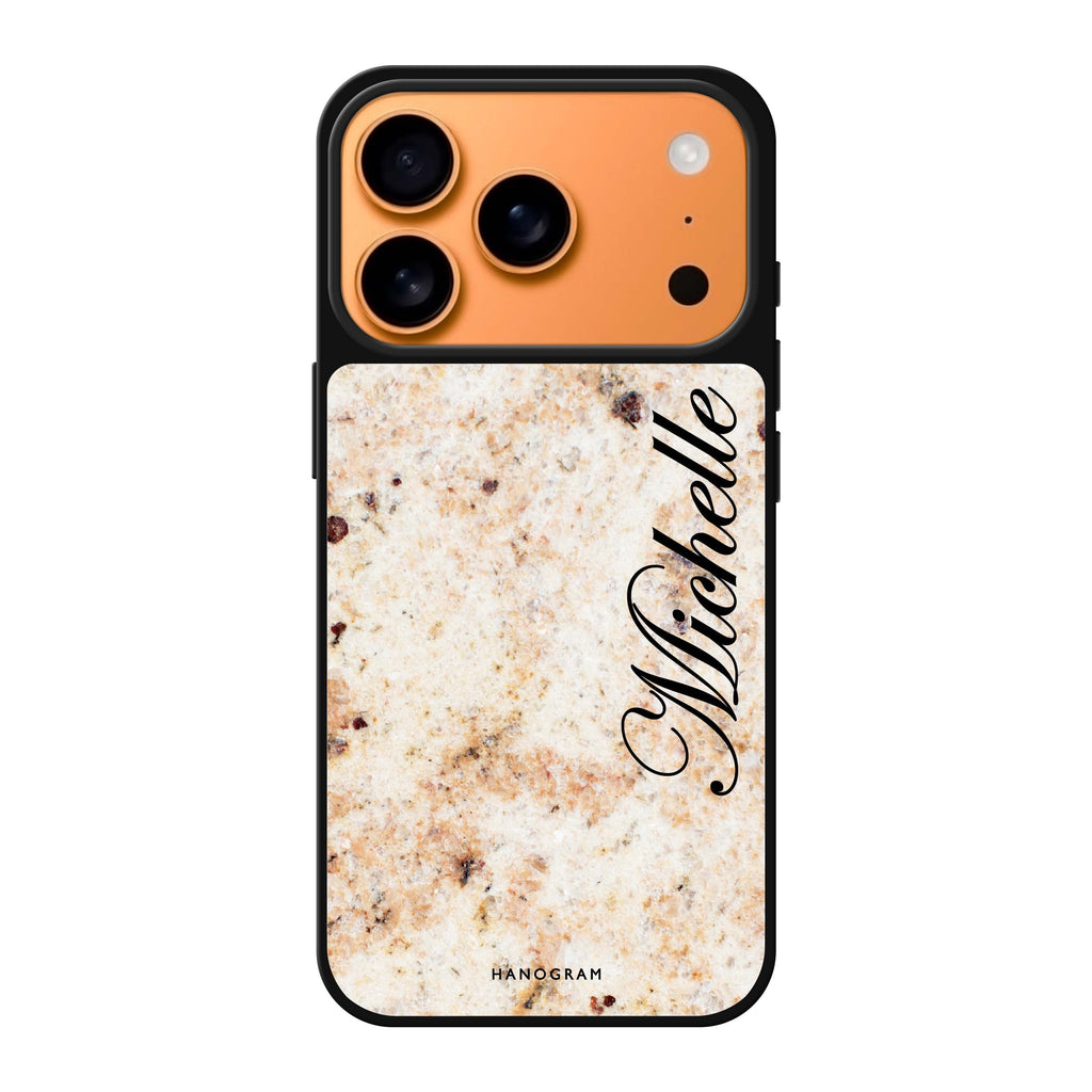 Real Marble personalized name marble iPhone 17 Pro Max mirror case