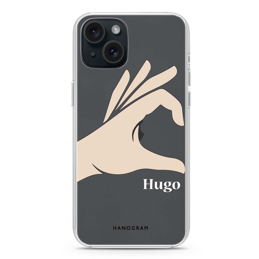 Left Hand heart iPhone Ultra Clear Case