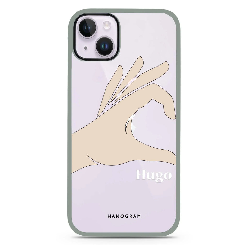 Left Hand heart iPhone 15 Plus Impact Guard Bumper Case