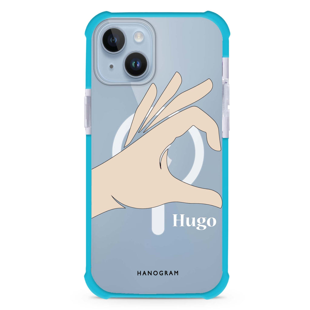 Left Hand heart iPhone 15 Plus MagSafe Compatible Ultra Shockproof Case