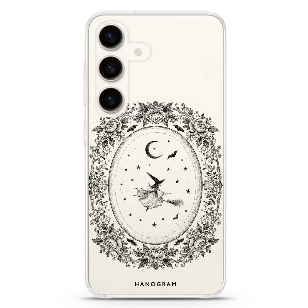 Witch in the Rose Cameo Samsung Galaxy Ultra Clear Case — front view