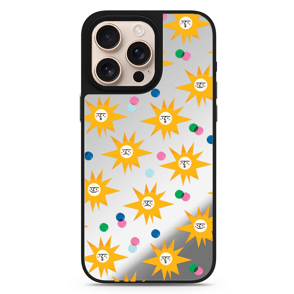 Wow Sun celestial design iPhone 16/15/14 Pro Max & Pro mirror case