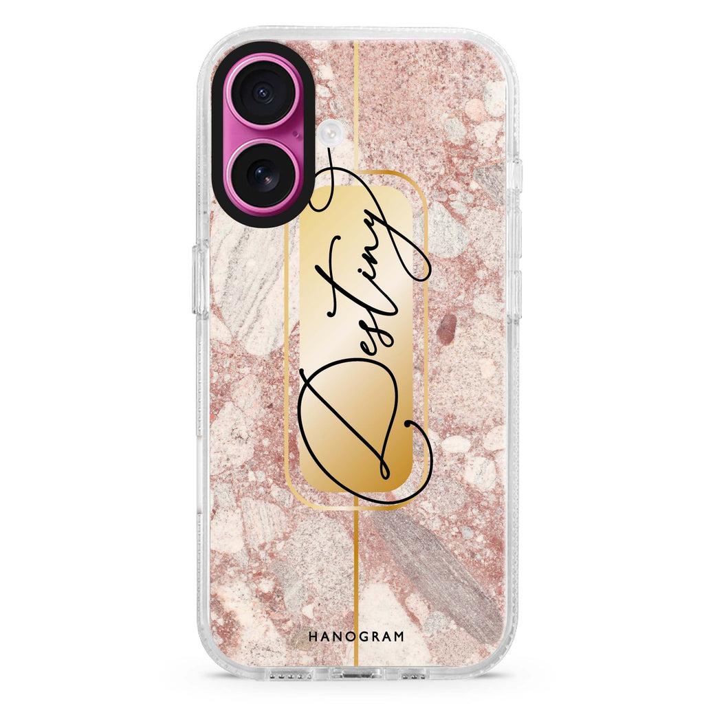 Golden Marble MagSafe Compatible iPhone 16 Ultra Clear Case - Personalized and Stylish Protection