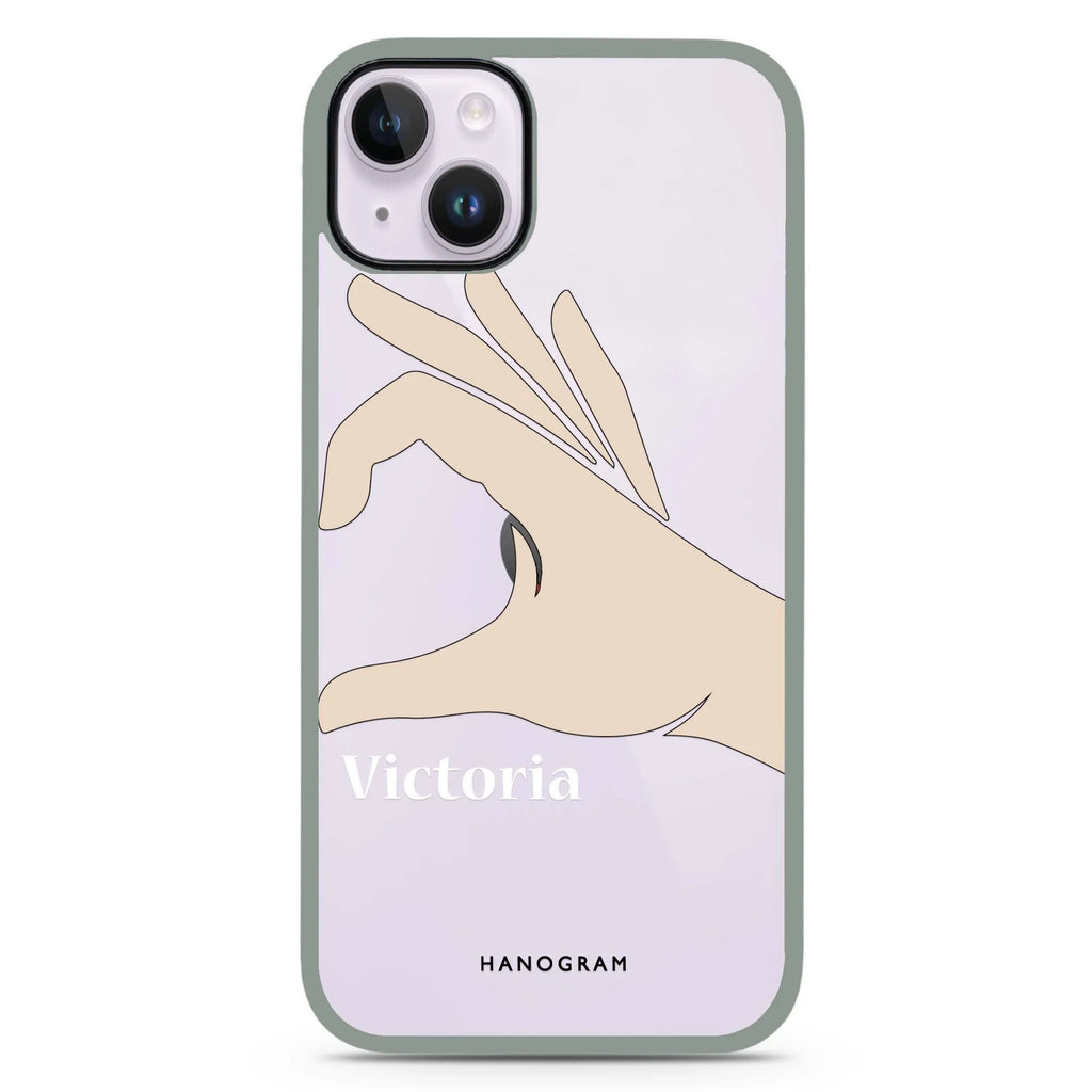 Right Hand heart iPhone 15 Impact Guard Bumper Case