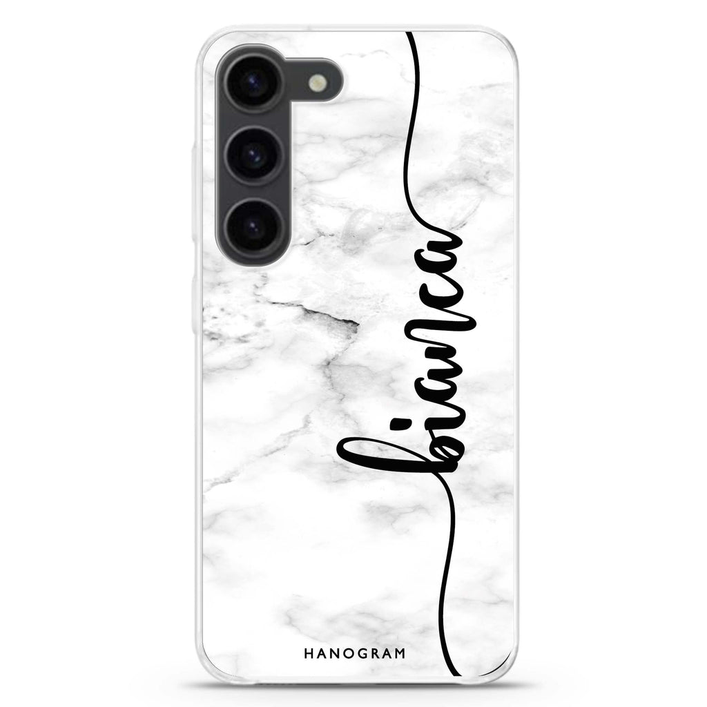 Marble Edition I personalized ultra-clear case for Samsung Galaxy S23/S22, front view