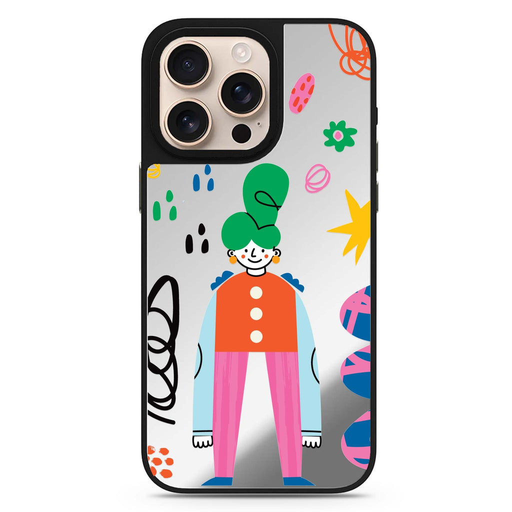 Abstract People Design 1 abstract pattern iPhone 16/15/14 Pro Max & Pro mirror case